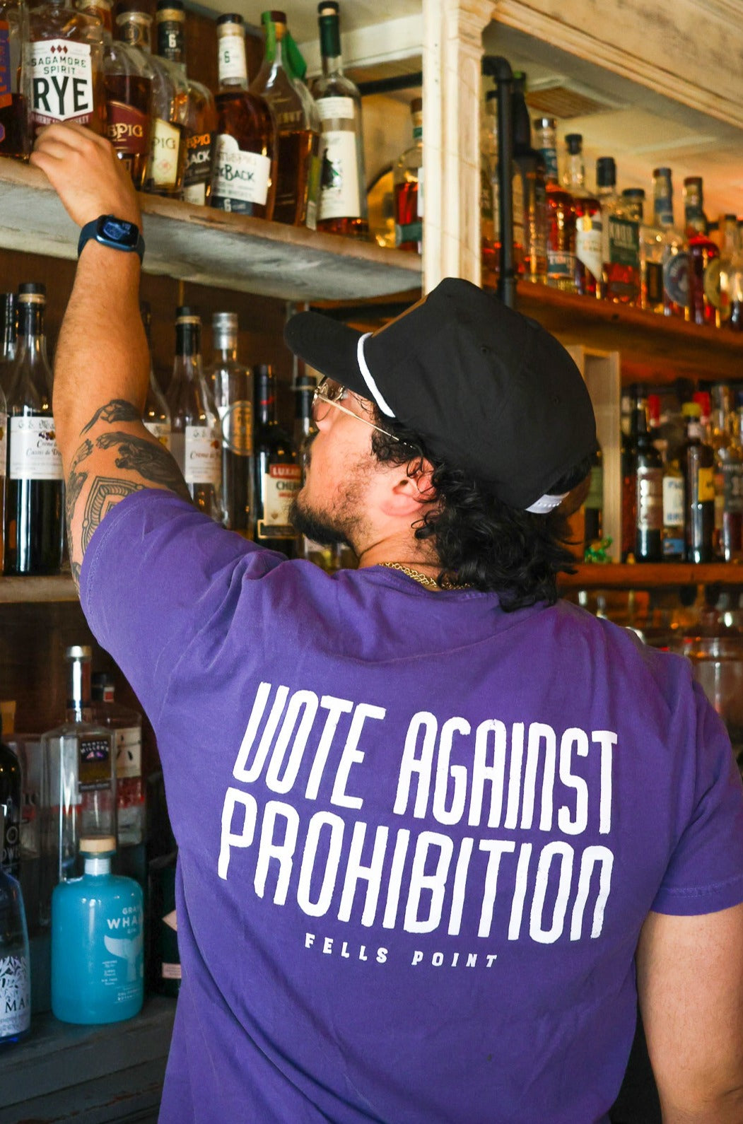 Vote Against Prohibition Pocket T-shirt | Purple